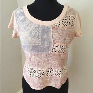 Free people cropped American flag t shirt